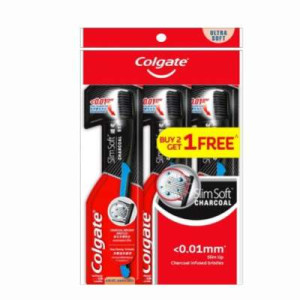 COLGATE SLIM SOFT CHARCOAL 2+1 T.BRUSH 3'S