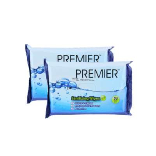 PREMIER SANITIZING WIPES 50S*2