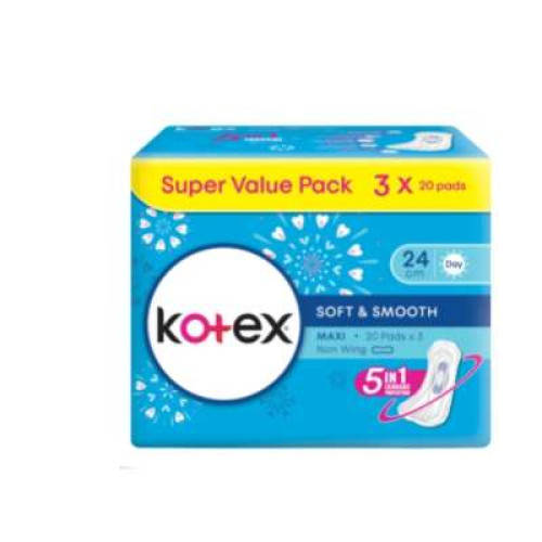 KOTEX SOFT & SMOOTH MAXI N.WING 20S*3