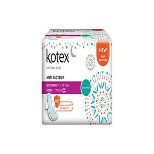 KOTEX NAT.CARE A.BAC OVERNIGHT WING 12S