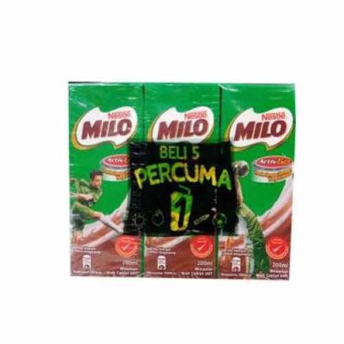 MILO ACT-E RTD UHT 5+1 200MLX6