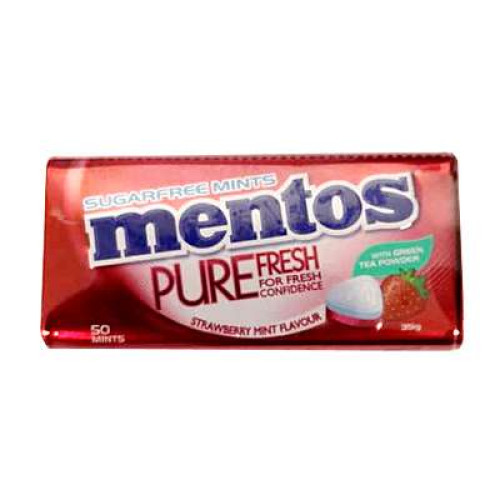 MENTOS PURE FRESH TIN STRAWBERRY MINT 35G