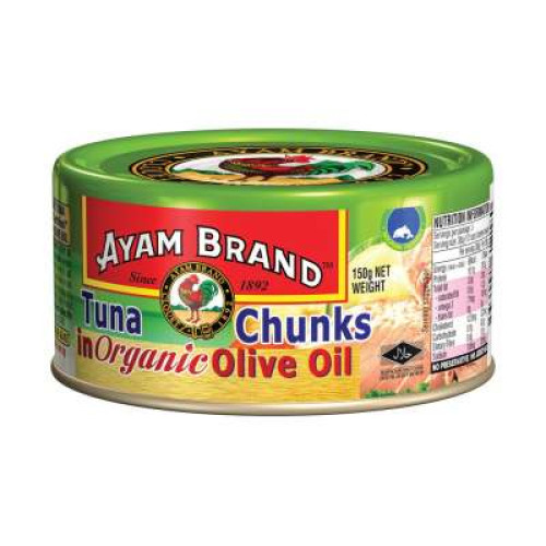 AYAM BRAND TUNA CHUNKS IN ORGANIC OLIVE OIL 150G