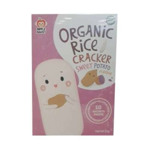 APPLE MONKEY ORG.RICE CRACKER-S.POTATO 30G