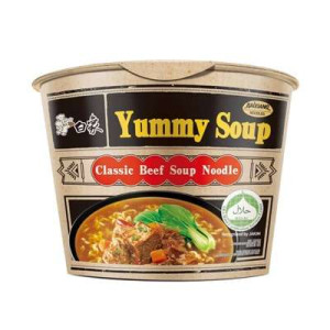BAIXIANG CLASSIC BEEF FLAVOR NOODLE(BARREL) 107G