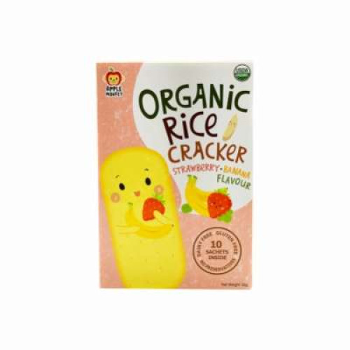 APPLE MONKEY ORGANIC RICE CRACKER-S'BERRY & BANANA