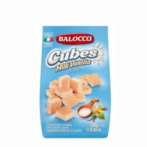 BALOCCO CUBES MILK VANILLA WAFERS 250G