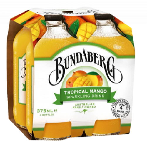 BUNDABERG TROPICAL MANGO BEER 375ML*4