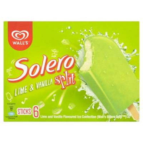 WALL'S SOLERO SPLIT LIME 64ML*6