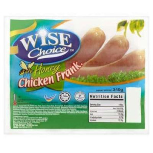 WISE CHOICE HONEY CHICKEN FRANK 340G
