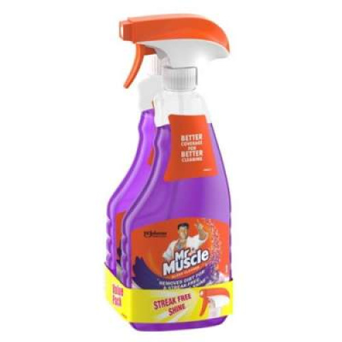 MR MUSCLE GLASS CLEANER LAV 500MLX2