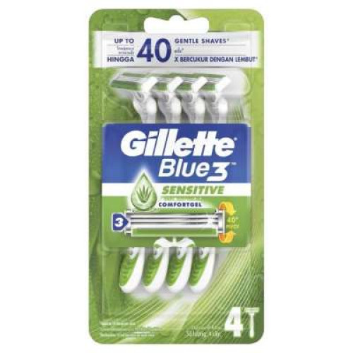 GILLETTE BLUE 3 SENSITIVE BLADE 4'S GILLETTE BLUE 3 SENSITIVE BLADE 4'S