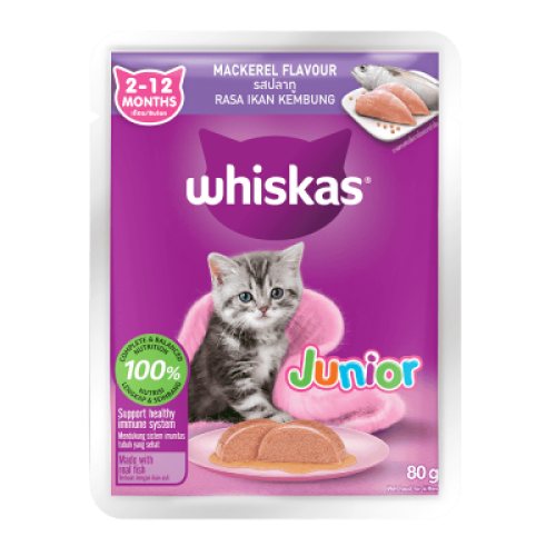 WHISKAS JUNIOR-MACKEREL 80G