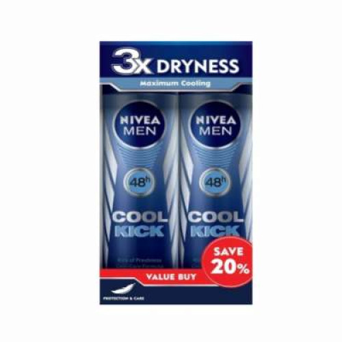 NIVEA B.SPRAY COOLKICK TP @20% 150ML*2