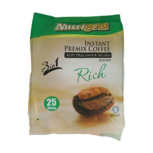 NUTRIGOLD INST PREMIX COFFEE 3IN1 RICH 20G*25