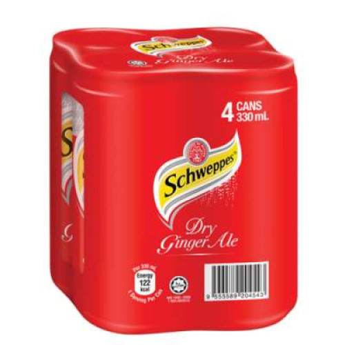 SCHWEPPES GINGER ALE CAN 330ML*4