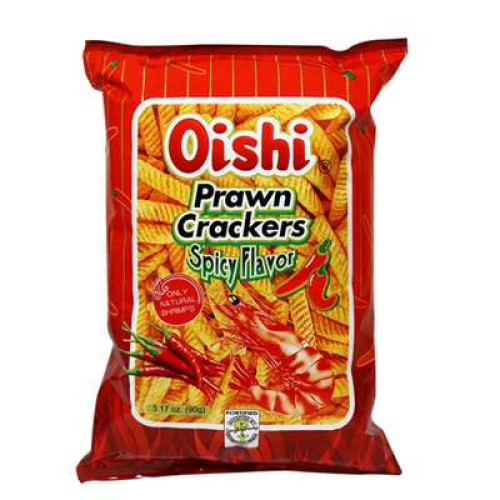 OISHI SPICY PRAWN CRACKERS 90G