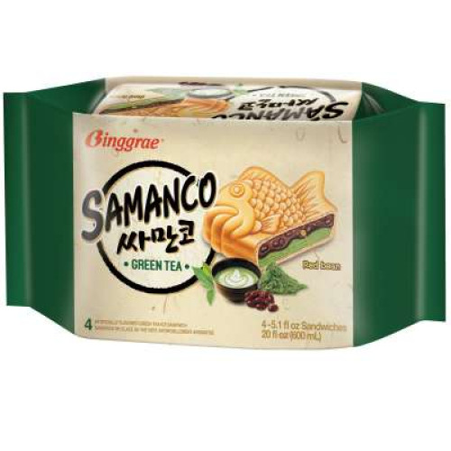 BINGGRAE SAMANCO WAFFLE GREEN TEA 150ML*4