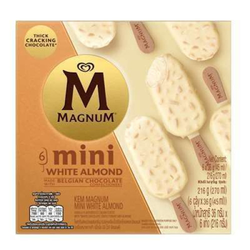 WALL'S MAGNUM MINI WHITE ALMOND 6X45ML