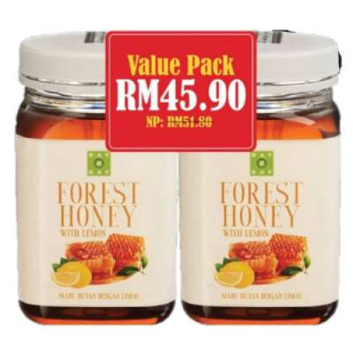 DAY 2 DAY FOREST HONEY WITH LEMON 500G, TWIN PACK