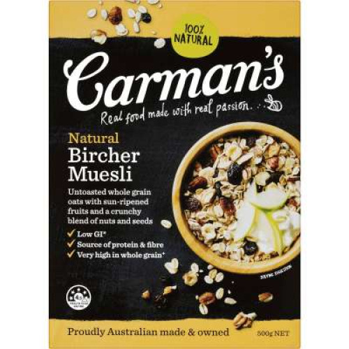 CARMANS NATURAL BLEND MUESLI 500G CARMANS NATURAL BLEND MUESLI 500G