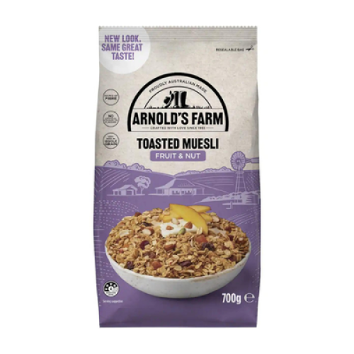 ARNOLD'S FARM FRUIT & NUT BAKED MUESLI 700GM