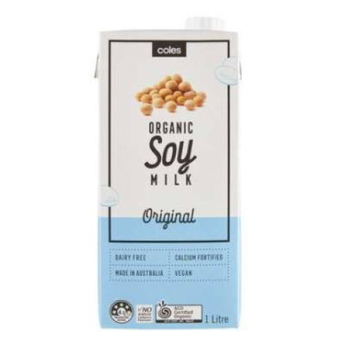 COLES ORGANIC SOY MILK 1 L