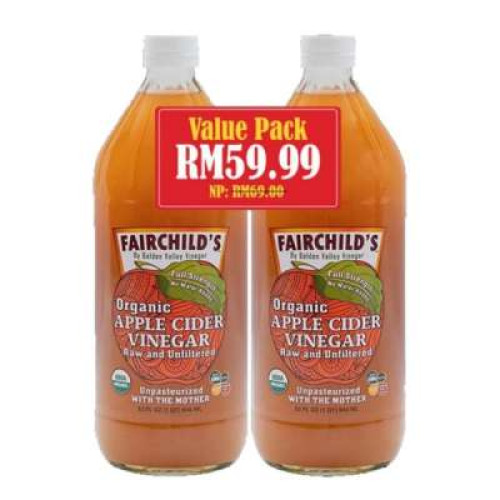 FAIRCHILD'S ORGANIC APPLE CIDER VINEGAR 32OZ, TWIN