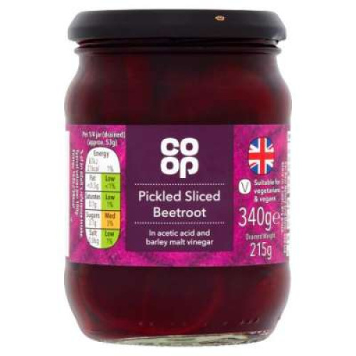 CO OP SLICED BEETROOT IN VINEGAR 340G