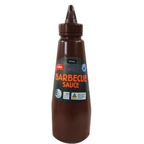 COLES SQUEEZY SAUCE:BBQ 500ML