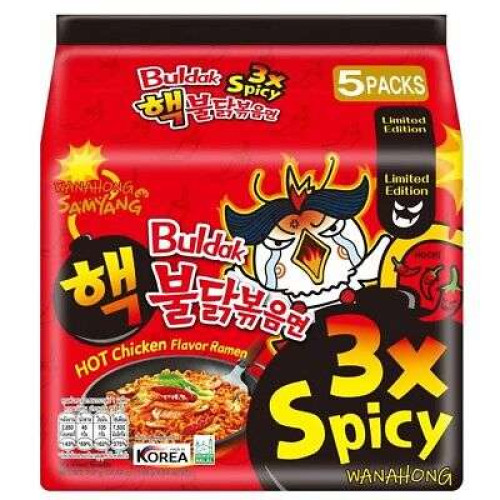 SAMYANG 3X HOT CHICKEN RAMEN 140G X 5'S