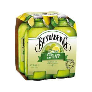 BUNDABERG LEMON LIME & BITTER DRINK 375MLX4