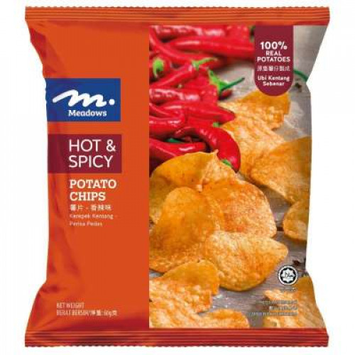 MEADOWS POTATO CHIPS HOT SPICY  60G