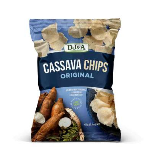 DJ & A CASSAVA VEGETABLE CHIPS ORIGINAL 100GM