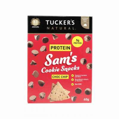 TUCKER'S NA SAM'S COOKIE SNACKS CHOC CHIP 60G