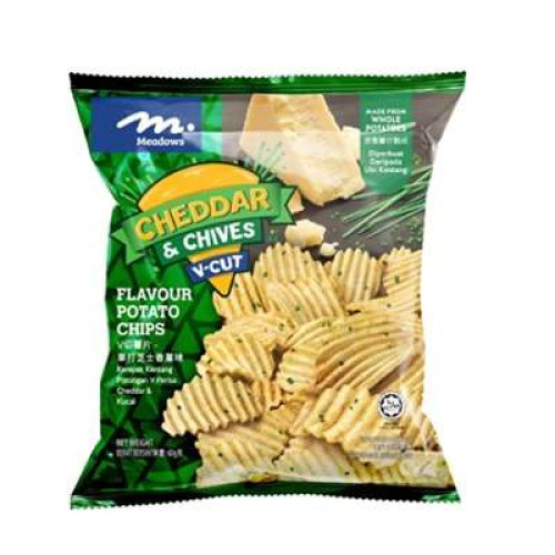 MEADOWS V CUT CHIPS CHEDDAR & CHIVES 60G