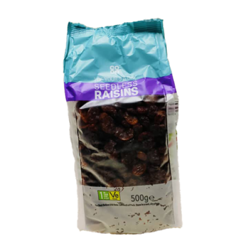 CO OP SEEDLESS RAISINS 500G