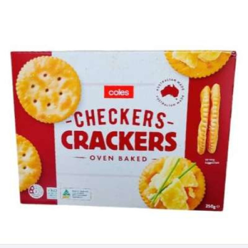 COLES CRACKERS CHECKERS 250G