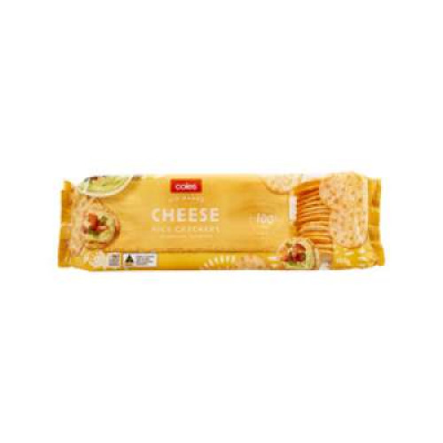 COLES RICE CRACKERS CHEESE 100G