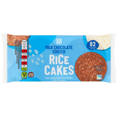 CO OP MILK CHO COATED RICE CAKES 100G