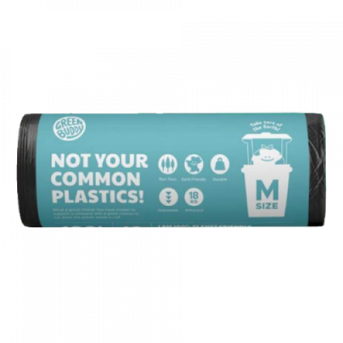 GREEN BUDDY M BLACK PLASTIC BAGS 76*100CM