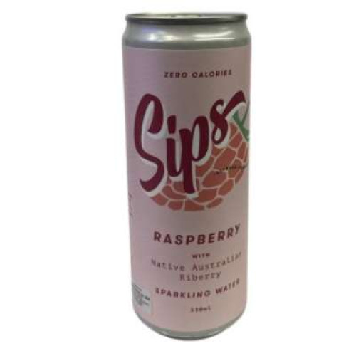 SIPS SPARKLING SOFT DRINK RASPBERRY 330ML