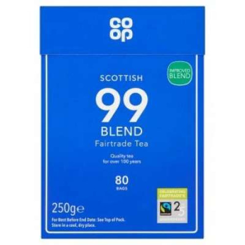 CO OP FAIRTRADE 99 SCOTTISH 80S TEA BAGS 250G