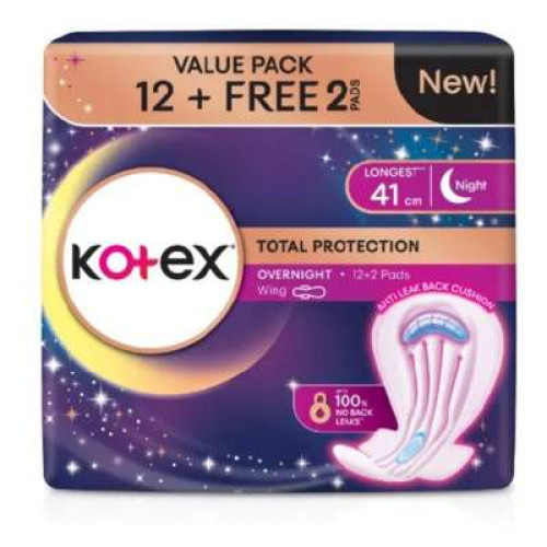 KOTEX TP OVERNIGHT WING 41CM 12S 