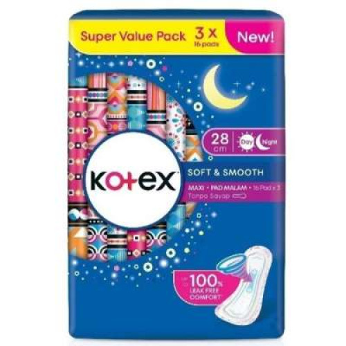 KOTEX SS MAXI NIGHT NWG 28CM 16S X3