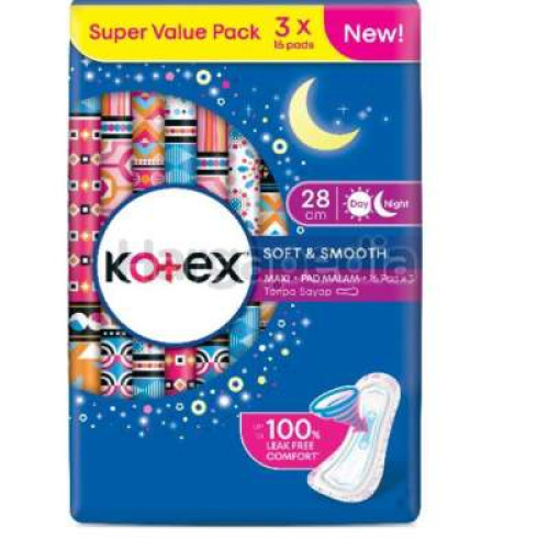 KOTEX SS MAXI NIGHT NWG 28CM 16S X3