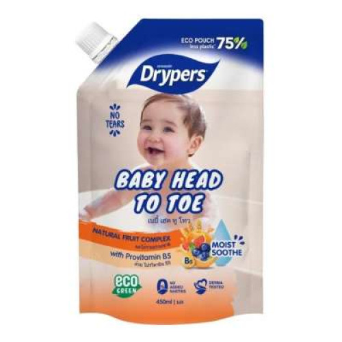 DRYPERS BABY HEAD TO TOE 450ML - FRUIT DRYPERS BABY HEAD TO TOE 450ML - FRUIT