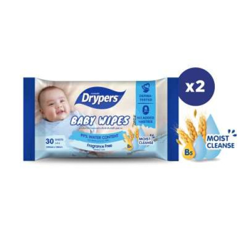 DRYPERS BABY WIPES OAT F/F 30SX2