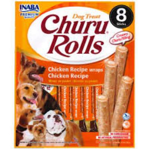 INABA (DOG) CHURU ROLLS CHICKEN WRAPS CHICKEN WITH