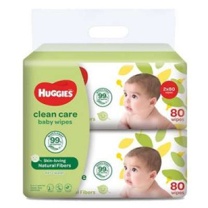 HUGGIES BABY WIPES CLEAN 80S X2 HUGGIES BABY WIPES CLEAN 80S X2